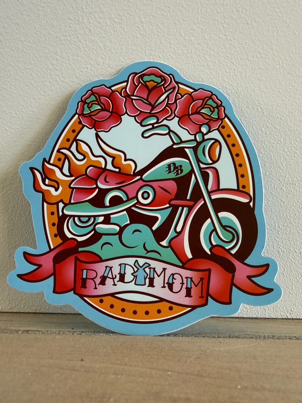 Dutch Bros Retro Motorcycle Sticker - RAD MOM